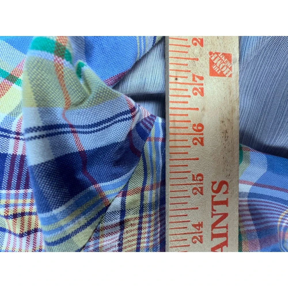 Polo Ralph Lauren Mens XL Plaid Button Down Shirt Blue Yellow Madras Oxford 709